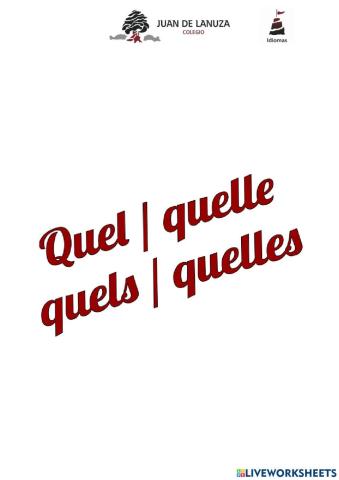 G6- quel -quelle- quels- quelles