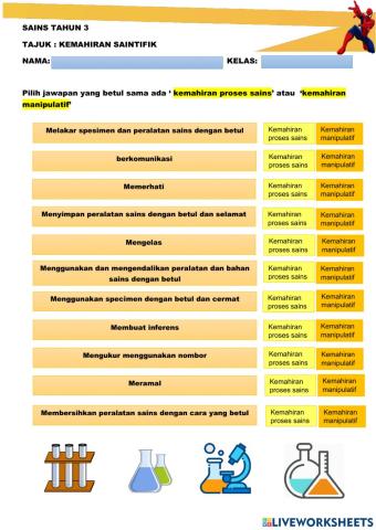 Sains tahun 3 - kemahiran saintifik