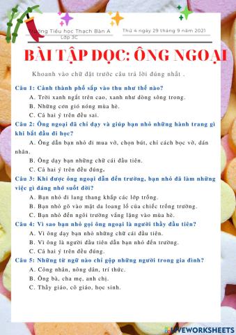 Bài Tập đọc Ông Ngoại