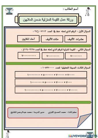 القيمة المنزلية ضمن الملايين