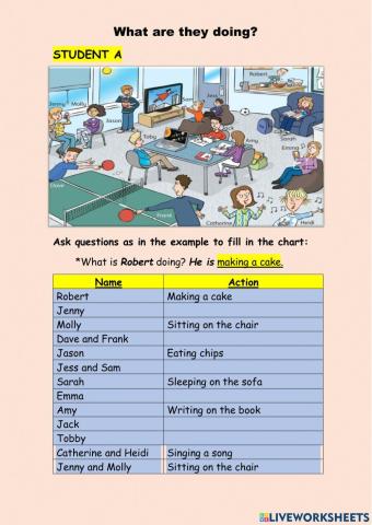 Speaking activity present continuous