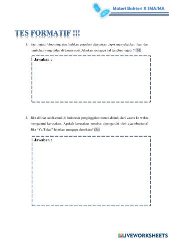 Tes Formatif Modul Materi Bakteri Pertemuan 3