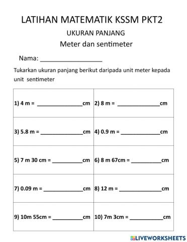 Latihan matematik kssm pkt2