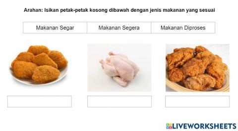 Jenis makanan (segar, segara, proses)