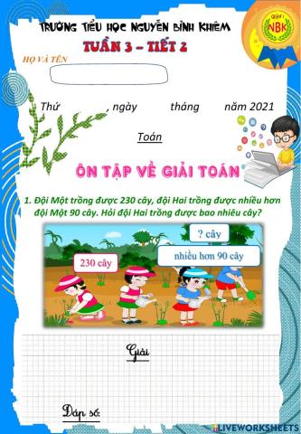 Toán Tuần 3 Tiết 2