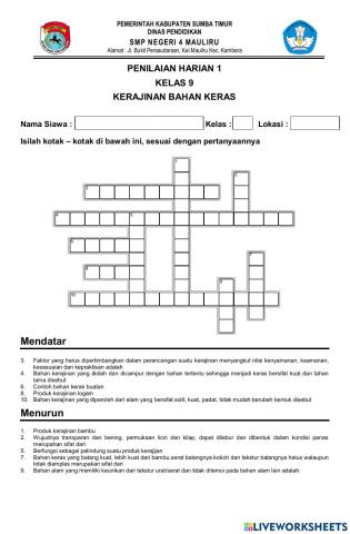 TTS Kerajinan Bahan Keras