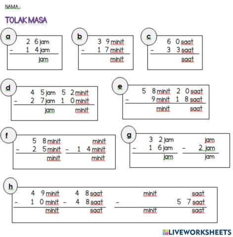 Masa  dan waktu - tolak