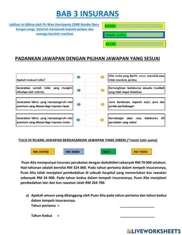 BAB 3 MATEMATIK PENGGUNA(INSURANS)