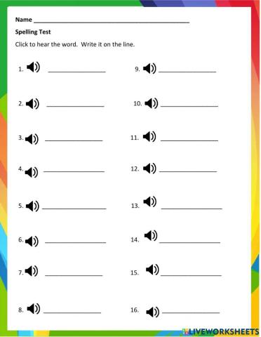 VCe Spelling Test