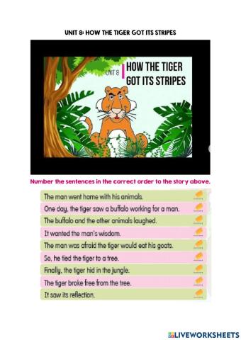 Unit 8: How the tiger got its stripes