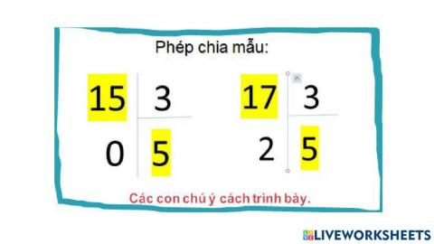 Phép chia hết và phép chiia có dư