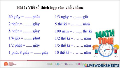 Tuần 4 - toán - thứ 6 - bài 1