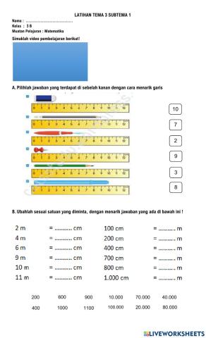 Latihan matematika tema 3 subtema 1