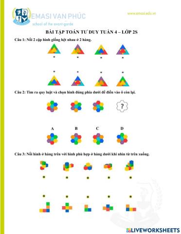 Toán tư duy tuần 4 lớp 2s