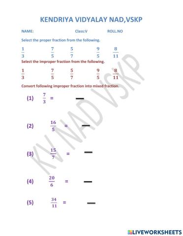 Types of fraction