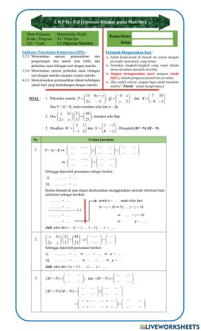 LKPD Operasi Matriks