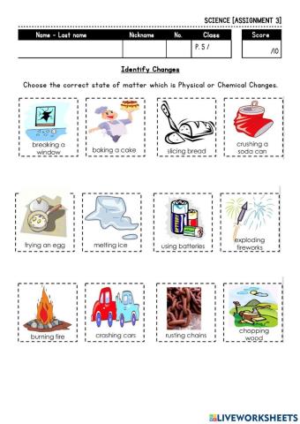 EIS P5 Science Worksheet3