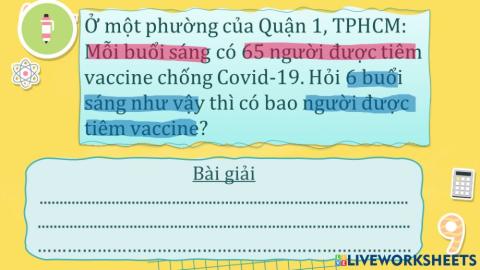 Nhân số có hai chữ số với số có một chữ số (có nhớ)