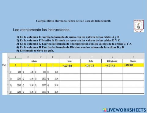 Formulas de Aritmeticas