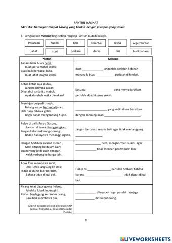 Antalogi - pantun nasihat