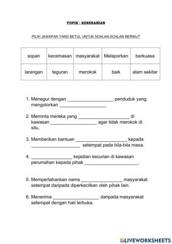 Unit 9 : Keberanian