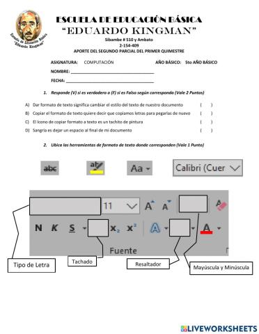 5to año Básico Aporte 2Parcial