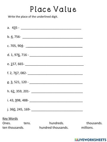 Place Value to Millions