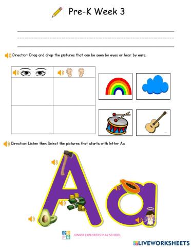 Pre-K Summative Assessment Week 3