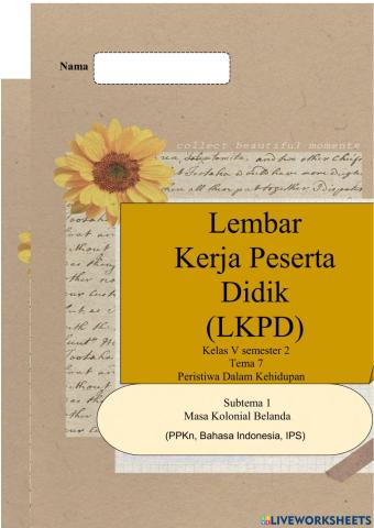 LKPD TEMA 7 PERISTIWA DALAM KEHIDUPAN 