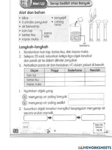 Serap sedikit atau banyak