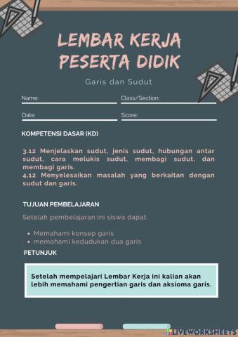 Lembar Kerja Peserta Didik Materi Garis dan Sudut