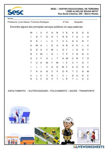 SERVIÇOS PÚBLICOS - GEOGRAFIA