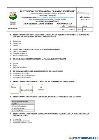 Evaluacion diagnostica de eca