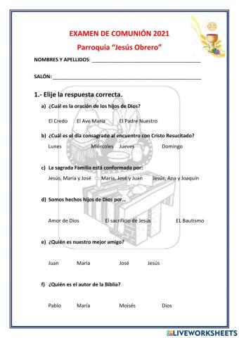 Examen de comunion