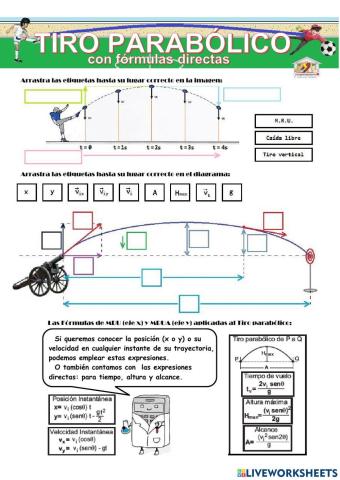 Tiro parabólico con fórmulas directas