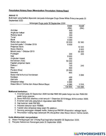 Akaun perdagangan dan untung rugi (aktiviti 11)