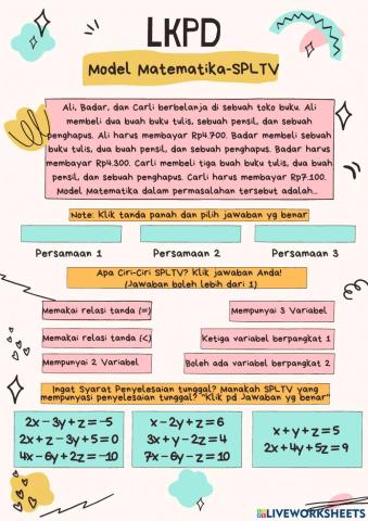 LKPD Model Matematika