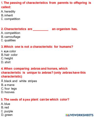 Science 5 week 1