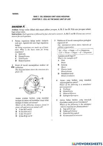 Sel sebagai unit asas hidupan