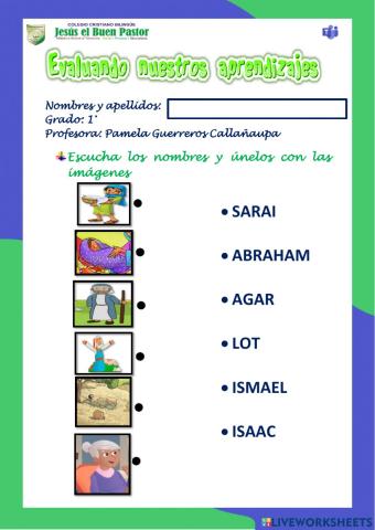 Evaluación 1° grado