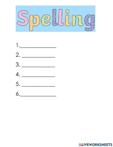 Spelling test