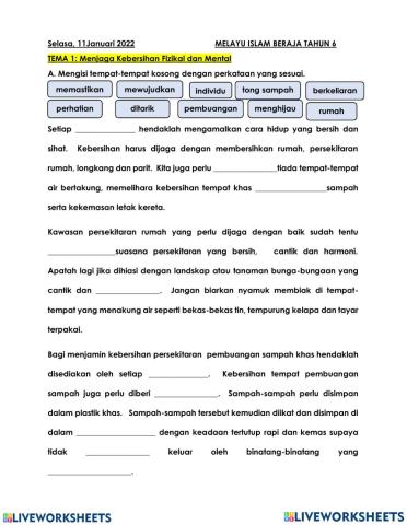 Unit 1 - Tanggungjawab terhadap diri sendiri