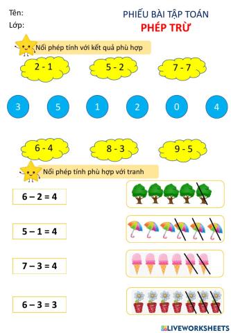 Toán - Phép trừ
