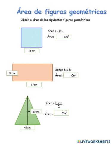 Área de figuras geométricas