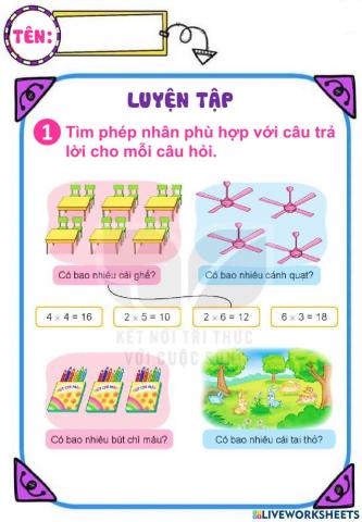 Phép nhân - Luyện tập