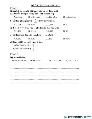 Ôn tập HKI-toán-đề 3