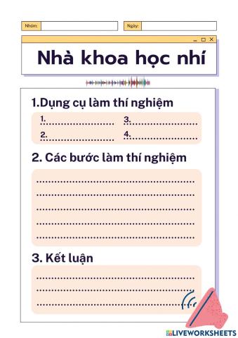 Phiếu thu hoạch kết quả thí nghiệm sự lan truyền âm thanh