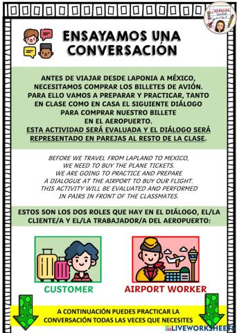 1º Booking a flight conversation practice