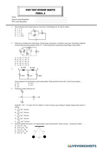 Post test intensif fisika 2