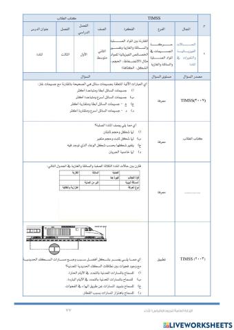 حركة الجسيمات في المواد الصلبه والسائله والغازيه